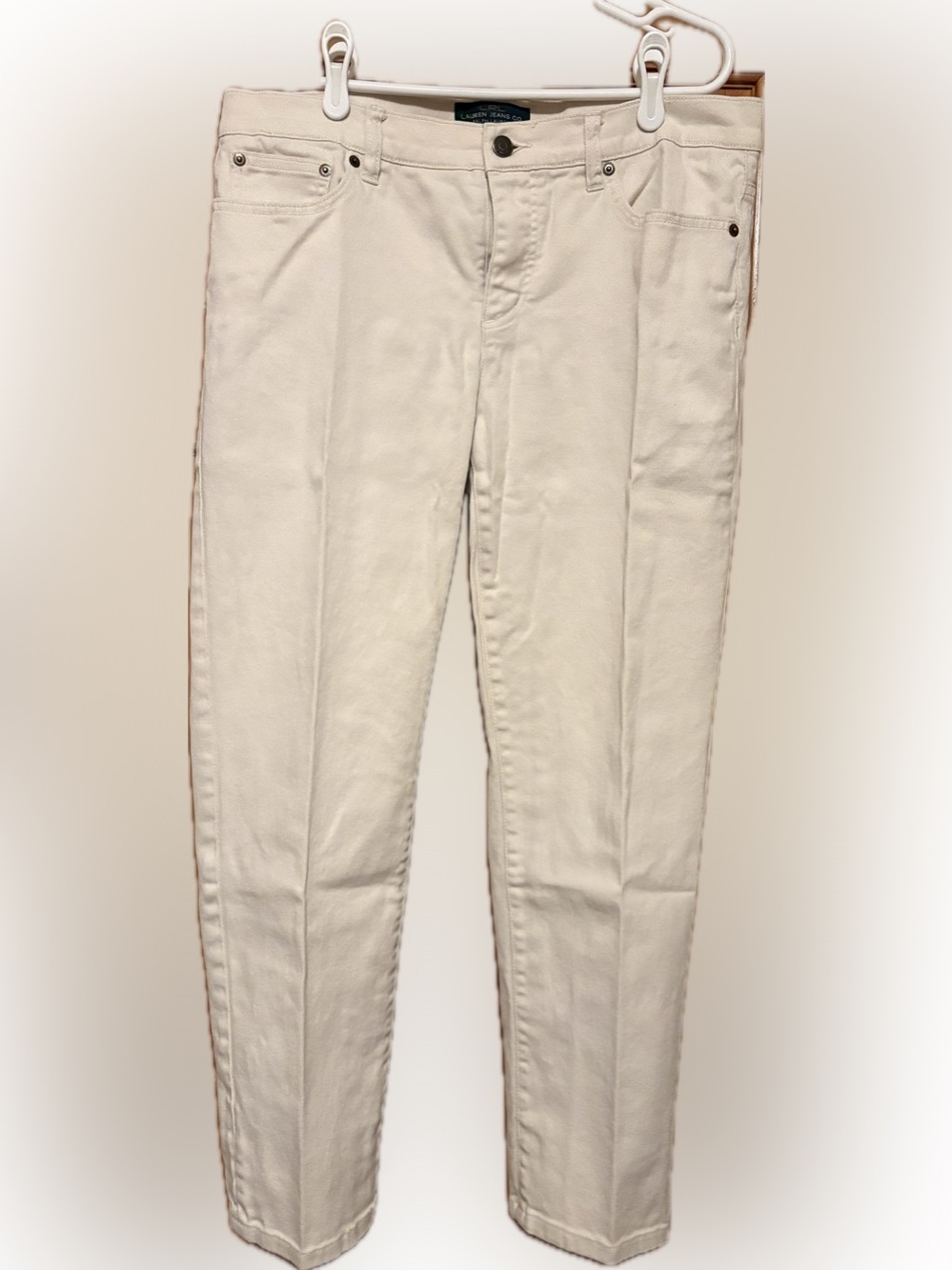 🤎Women's Straight Leg Jeans in Cream - Unbranded